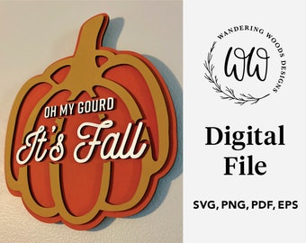 Fall Laser SVG // Glowforge, Laser Cutter Svg ou Cricut PNG Cut File // Pessoal e Comercial