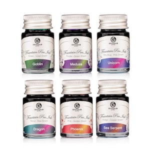 Juego de 6 tintas para pluma estilográfica Octopus Sheen Ink de 10 ml, tintas Sheening 01