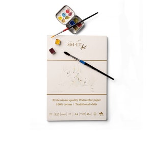 Blocco spesso per acquerelli 100% cotone 400 gsm di SM-LT formato A4