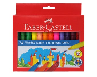 Fibre Tip Pen Wallet of 24 Jumbo Size by Faber-Castell