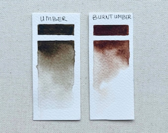 Umber Set of 2 Professional Watercolor Paints Semi-Dry 2.5 ml Cuvettes White Nights by Nevskaya Palitra