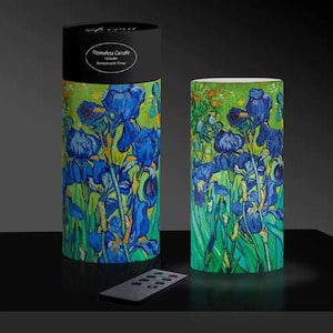 Flameless Wax Candle 6 in. LED  - van Gogh &quot;Irises&quot;