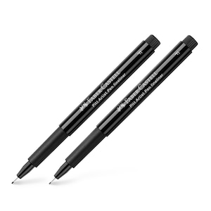 Pitt Pen Fineliner F Pack of 2 India ink pen, black Faber-Castell