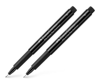 Pitt Pen Fineliner F Pack of 2 India ink pen, black Faber-Castell