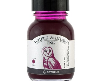 Octopus Write & Draw Ink Bottle 50ml - PINK OWL