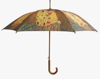 Umbrella Gustav Klimt'S the Kiss Wooden Stick Rain Umbrella