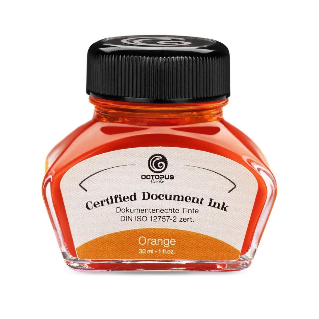 Octopus Document Ink Orange Bottle 30ml, Certified Fountain Pen Ink ...
