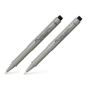 Ecco Pigment Pens Black, Fineliners, Extra Fine and Fine by Faber-Castell, Liner Pens, Fibre Tip