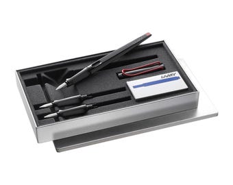 LAMY Joy Black Fountain Pen Gift Set with 1.1, 1.5 & 1.9 mm Steel Ribbon Nibs - made in Germany