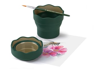 Portapennelli Water Pot di Faber-Castell CLIC&GO Verde scuro