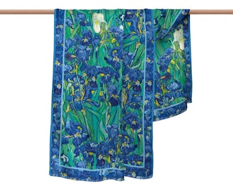 Shawl - Wrap - Scarf van Gogh Irises, Women Scarf, Women Shawl, Art Shawl