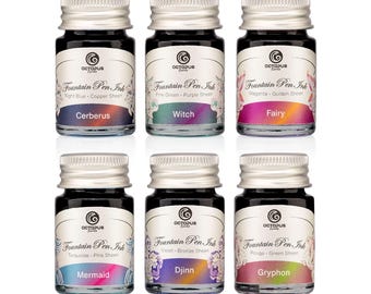 Octopus Sheen Ink 6er Set x 10 ml Füllfederhalter Tinten, Sheening Inks 02