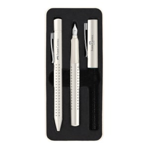 Fountain Pen & Ballpoint Pen Set Grip Edition Coconut Milk in Metal Box Gift by Faber Castell