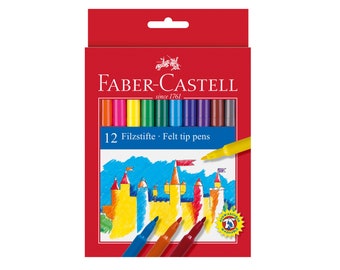 Estuche con 12 rotuladores con punta de fibra de Faber-Castell
