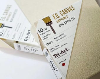 Unprimed Canvas on Thick Profile Frame 1 1/2" 100% Cotton Various Sizes