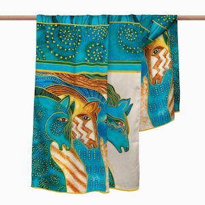 Shawl - Wrap - Scarf Inspired by Laurel Burch Sky Mares Horses, Women Scarf, Women Shawl, Art Shawl