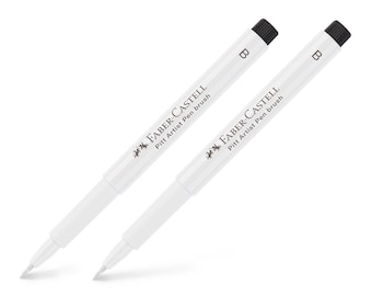 Juego de 2 pinceles Pitt Artist Pen, tinta china, color blanco, de Faber-Castell, delineadores