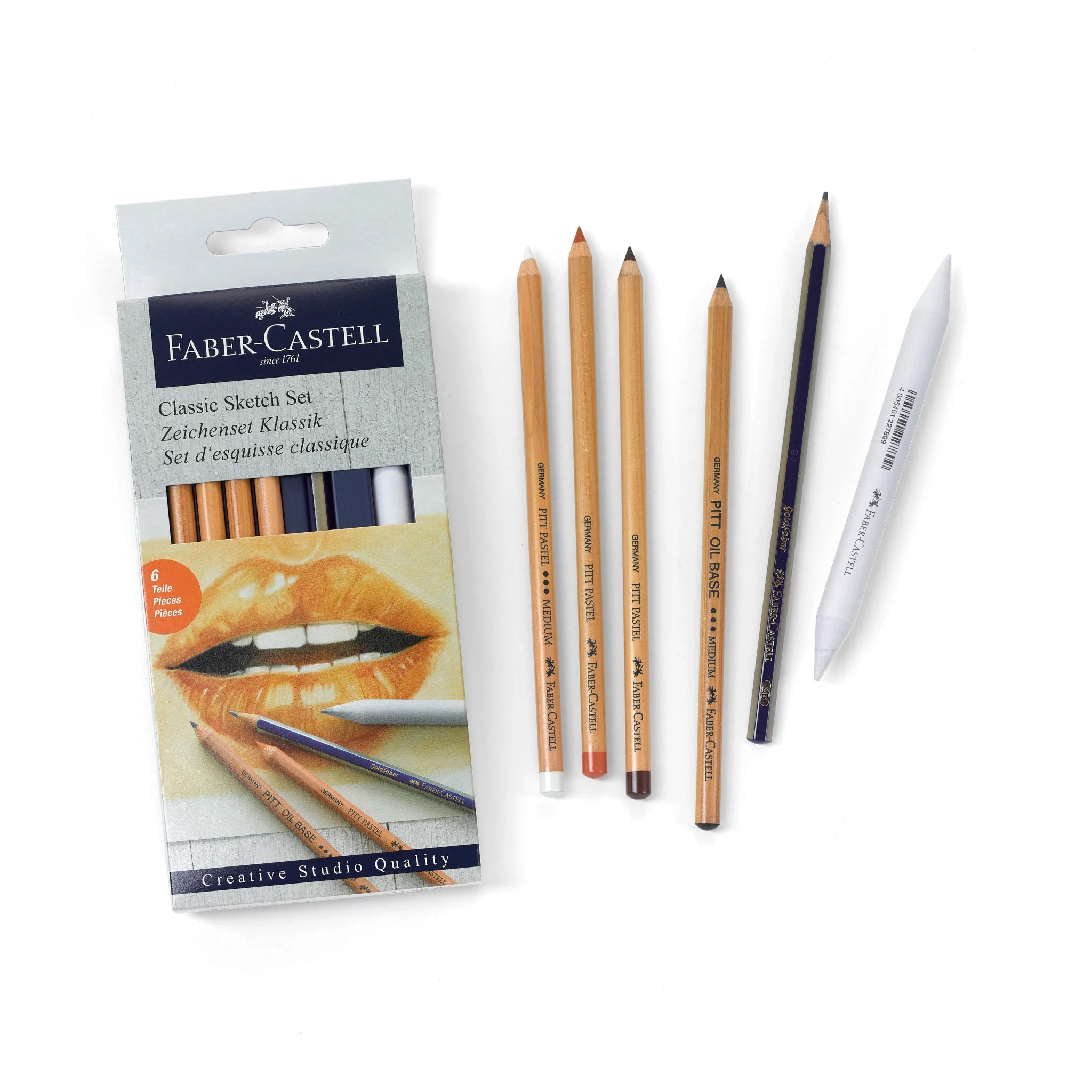 Faber-Castell Classic Sketch Set - 6 Piece Graphite & Pastel