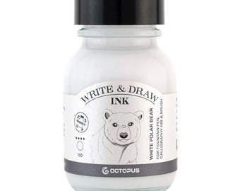 Octopus Write & Draw Ink Bottle 50ml - WHITE POLAR BEAR