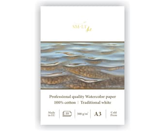 Aquarell Pad 100% Baumwolle von SM-LT A3 Größe