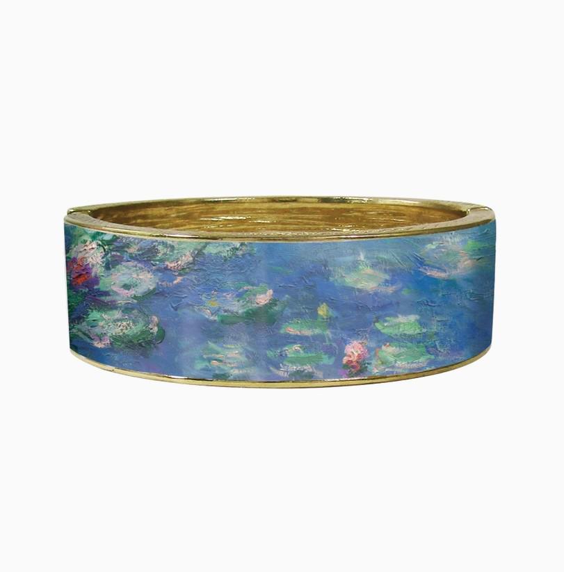 Bracelet Manchette Vintage Signé MONET - Métal Doré - Occasion Avec Micro-rayures