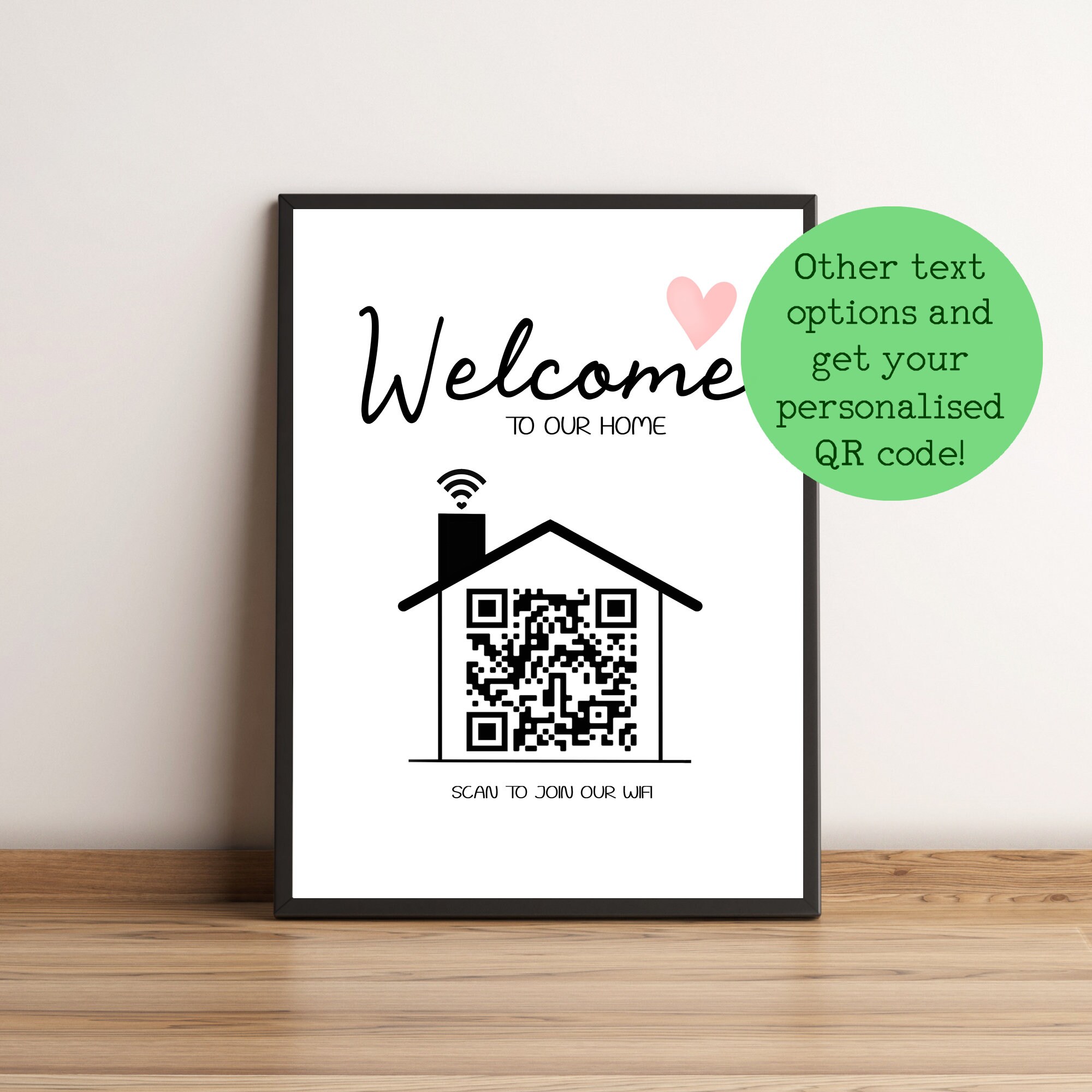 Wifi Home QR Code Personalised Print A4 A5 A6 Free Delivery Etsy