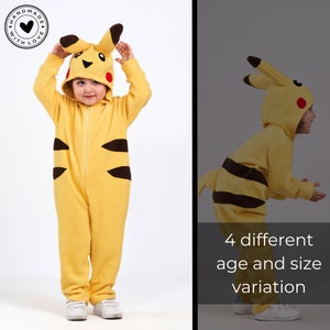 Pikachu Costume for kids / Halloween Party costume for toddler / pikachu onesie for halloween image 9