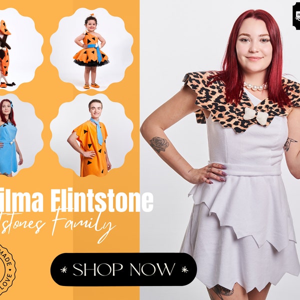 Wilma Feuerstein Kostüm / Halloween Kostüm für Frau / Flintstone Familienkostüm