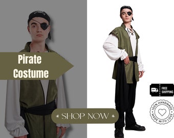 Pirate Costume for Men / Halloween Pirate Costume / Father Son Costume