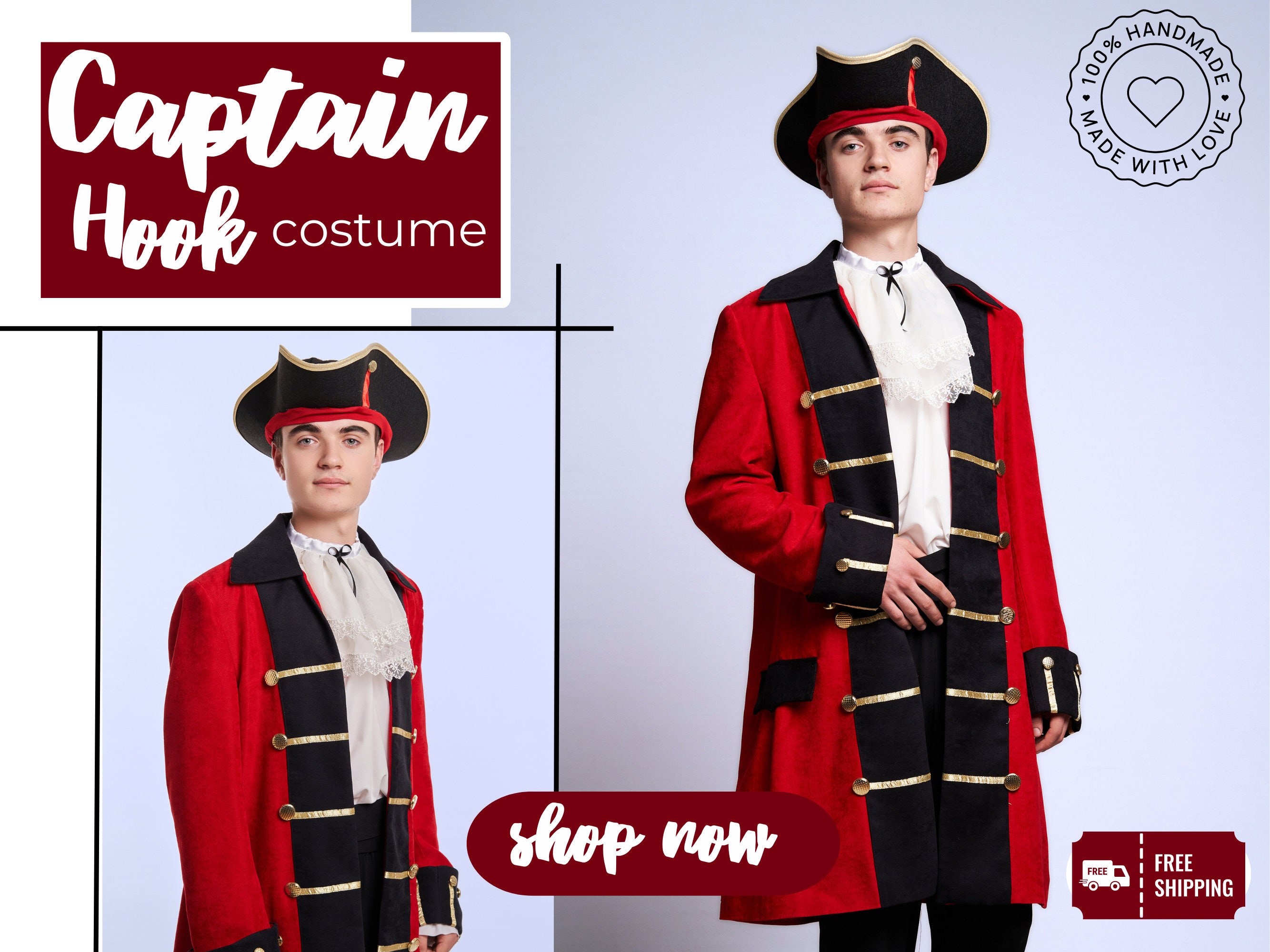 Captain Hook Costume / Captain Hook Coat for Halloween