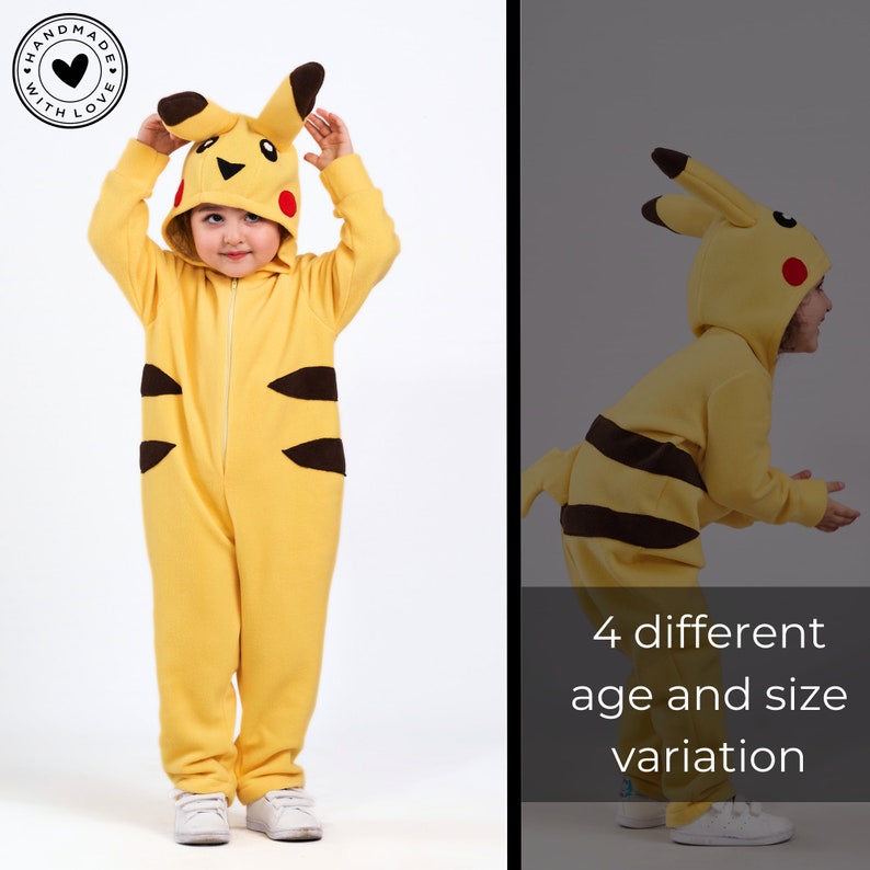 Pikachu Costume for kids / Halloween Party costume for toddler / pikachu onesie for halloween image 5