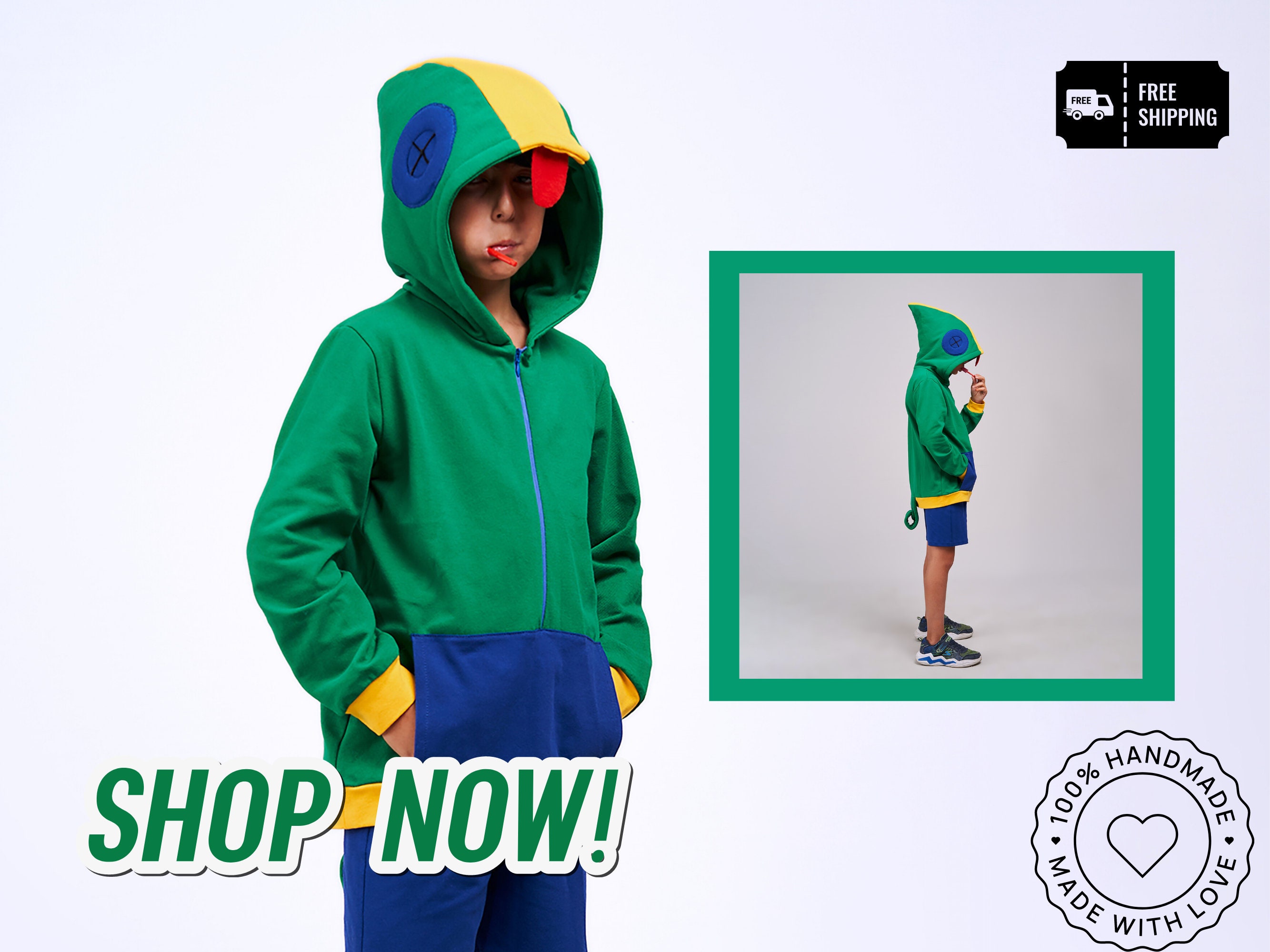 Brawl Stars Leon Cosplay Costume Hoodie Zip-up Hooded Cashmere