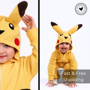 Pikachu Costume for kids / Halloween Party costume for toddler / pikachu onesie for halloween image 10