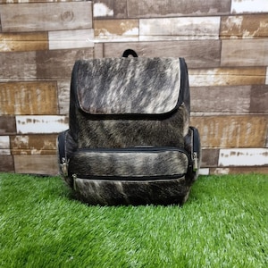Cowhide Backpack Bag Brindle Cowhide Bag Leather Backpack Bag Travel Bag Real Cowhide Bag