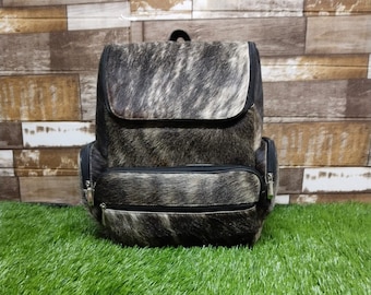 Cowhide Backpack Bag Brindle Cowhide Bag Leather Backpack Bag Travel Bag Real Cowhide Bag