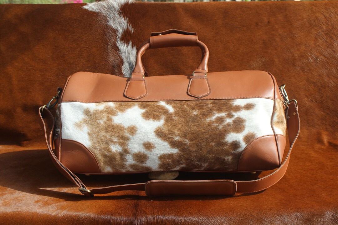 Cowhide Duffle Bag Cowhide Gym Bag Travelling Bag Overnight Bag Weekend