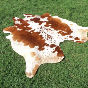 Tappeto in vera pelle di mucca, tappeto in vera pelle di mucca marrone e bianco, tappeto in vera pelle di mucca brasiliana, tappeto in vera pelle di mucca
