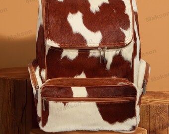 Cowhide Backpack Bag | Travel Backpack | Diaper Bag Backpack | Cowhide Travel Bag | Back to School Backpack | Western Backpack Bag
