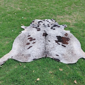 Large Tricolor Cowhide Rug Large Cow Hide Rug 6 x 6 Hair on Hide Rug image 1