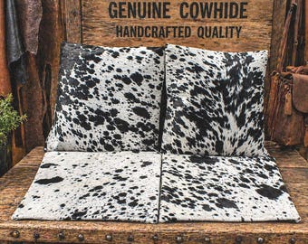Cowhide Pillow Cover Set Of 2 Cowhide Pillow Case Black and White Cowhide Cushion Cover 16 x 16