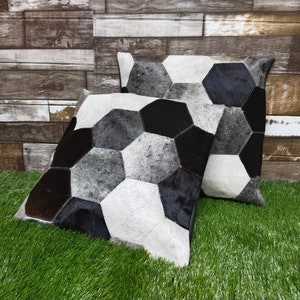 Koeienhuidkussen Koeienhuidkussenhoes Sierkussenhoes Leren kussensloop Set van 2