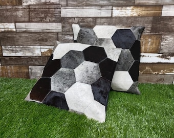 Cowhide Pillow Cowhide Cushion Cover Throw Pillow Cover Leather Pillow Cover Set Of 2