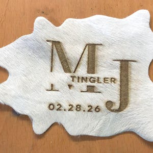 Mini Cowhide Coasters Wedding Favors, Leather Coasters, Wedding Decorations, Personalized Favors For Guests Free Branding image 14