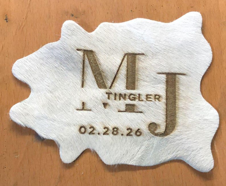 Mini Cowhide Coasters Wedding Favors, Leather Coasters, Wedding Decorations, Personalized Favors For Guests Free Branding image 14