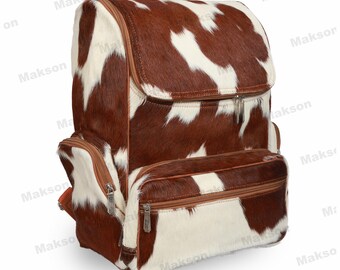 Cowhide Backpack Bag | Travel Backpack | Diaper Bag Backpack | Cowhide Travel Bag | Back to School Backpack | Western Backpack Bag