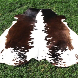 Tricolor Cowhide Rug Genuine Cowhide Rug Tricolor Cow Skin Rug Real Cowhide Floor Rug