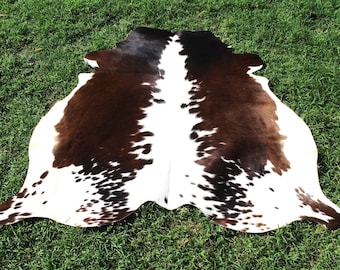 Tricolor Cowhide Rug Genuine Cowhide Rug Tricolor Cow Skin Rug Real Cowhide Floor Rug