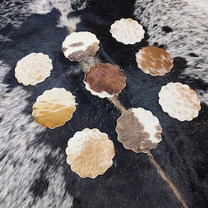 Mini Cowhide Coasters Real Cowhide Coasters Assorted Cowhide Coasters Party Decorations Wedding Favors Wedding Decorations