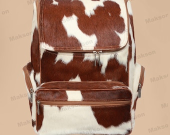 Cowhide Backpack Bag | Travel Backpack | Diaper Bag Backpack | Cowhide Travel Bag | Back to School Backpack | Western Backpack Bag