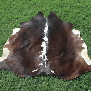 Tappeto Tricolor Cowhide Tappeto in pelle bovina brasiliana Tappeto naturale in pelle bovina 5 x 5